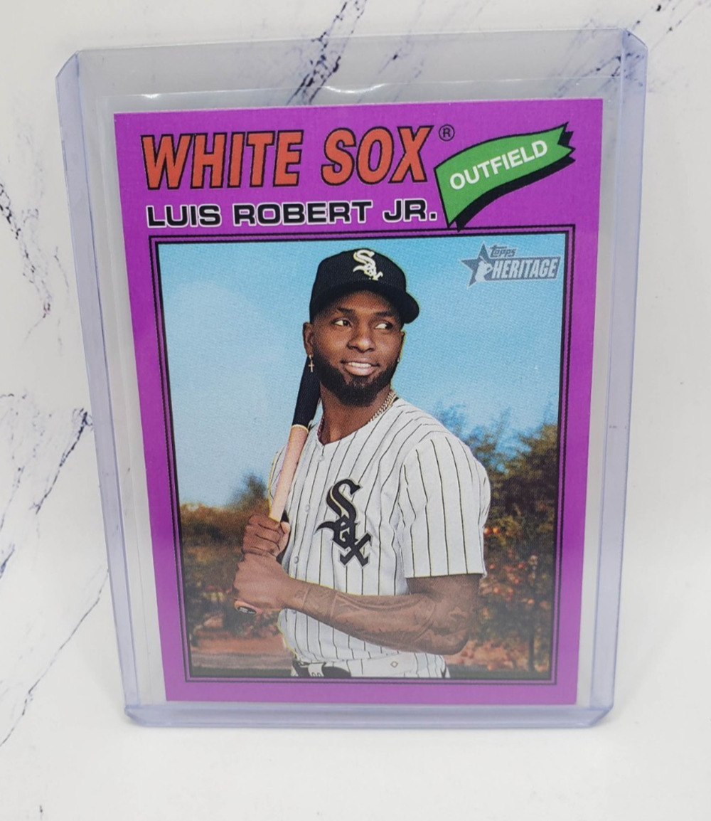 2026 Topps Heritage Luis Robert Jr. Purple Border #166 White Sox Baseball Card